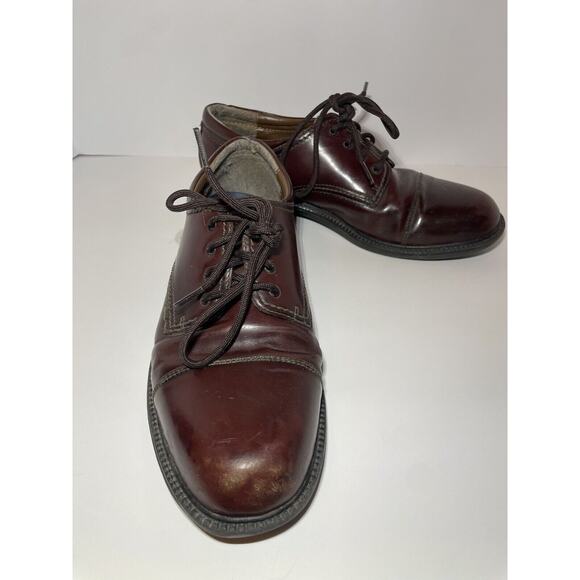 Dockers Dress Shoes Mens 10.5 M Chunky Low Work Oxford Brown Leather Lace Up - Picture 6 of 8